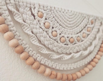 Macrame Wall Hanging: Essential Oil Diffuser with Wood Beads