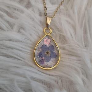 Forget Me Not Teardrop Necklace