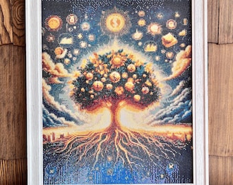 Luxury Money Tree Diamond Painting | Symbol of Wealth & Success | Feng Shui Abundance Art | Sparkling Crystal Wall Decor | Premium Handmade