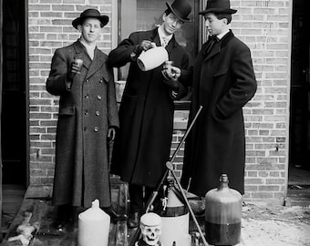 Digital Download Black & White Temperance and Skull Pre-Prohibition 18th Amendment Retro Photo Vintage Wall Art Vintage Photo Prohibition