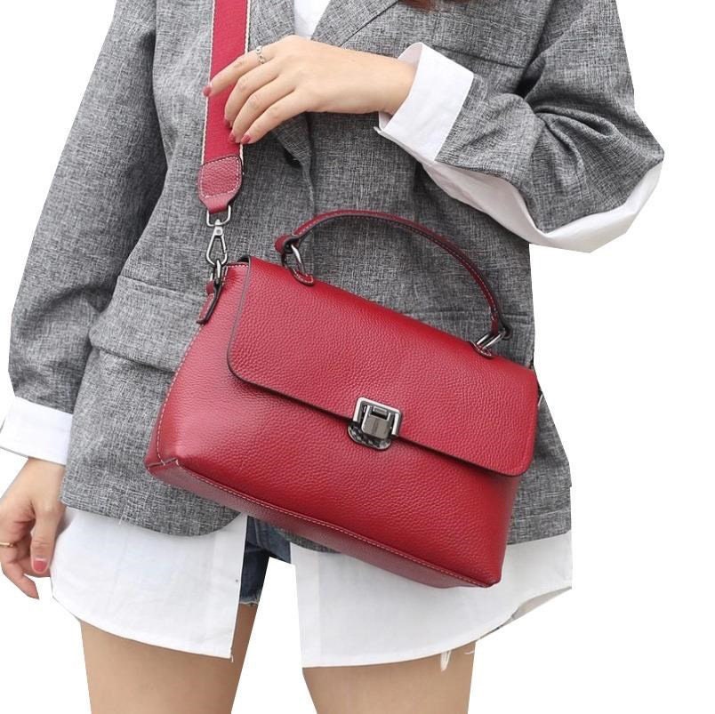 Leather Women's Bag 2021 New Trendy Top Layer Cowhide -  Israel
