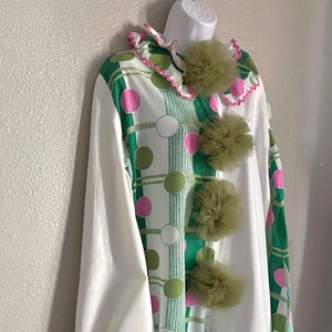 Vintage Clown Costume, Mid-Century Cotton  Clown Suit, Adult S - M/L