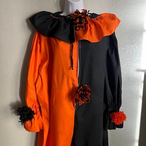 Vintage Harlequin Clown Costume, Homemade Cotton Halloween Costume, Adult L - XXL Tall, 60 Underarm/32 Inseam