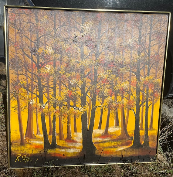 Vintage MCM Mid-century Modern, Avante Studios Oil Painting, R