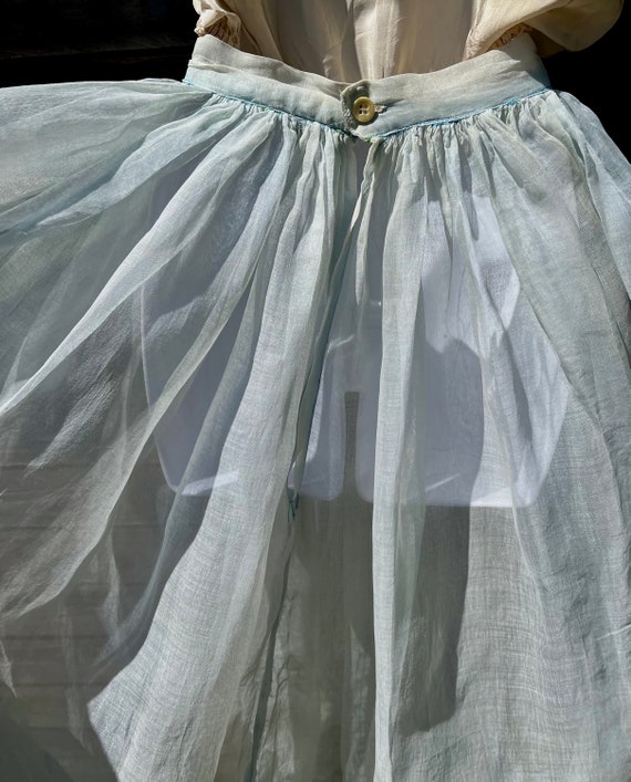 Vintage 1930’s Cotton Organdy Summer Skirt, Pale … - image 2
