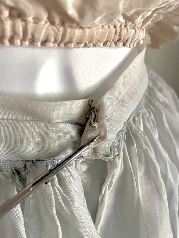 Vintage 1930’s Cotton Organdy Summer Skirt, Pale … - image 7