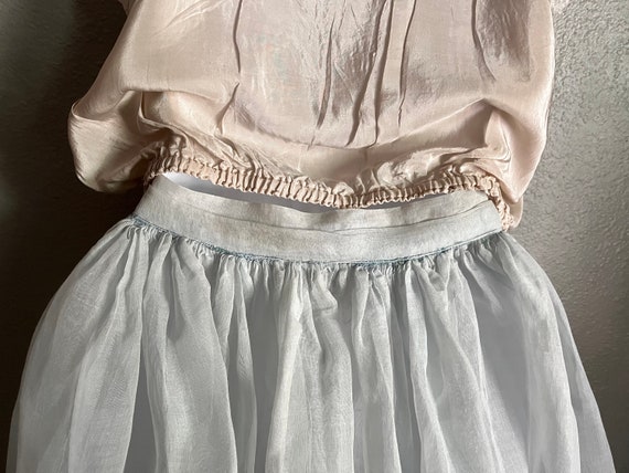 Vintage 1930’s Cotton Organdy Summer Skirt, Pale … - image 8