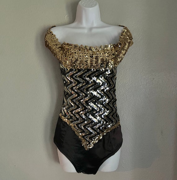 Vintage Sequins Rayon/acetate Satin Leotard, Hat,… - image 6