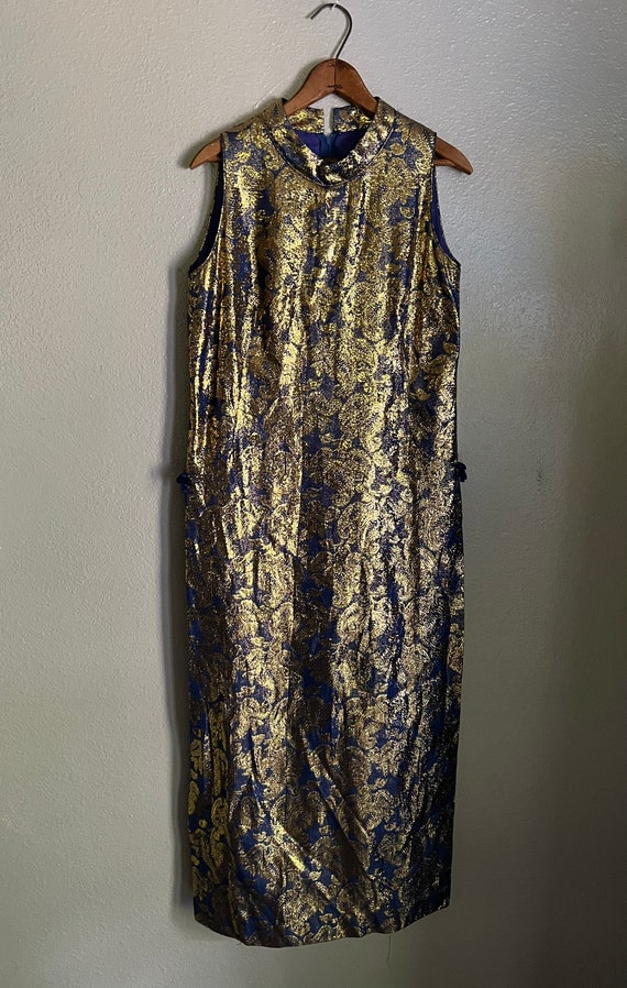 VINTAGE 1960’s Malia Honolulu Metallic Gold & Roy… - image 7