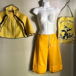Vintage Halloween Costume, Vintage Lot, Cotton Pants & Caplet, Trick or Treat Bag, XXS
