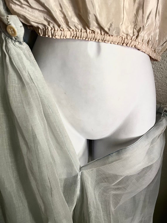 Vintage 1930’s Cotton Organdy Summer Skirt, Pale … - image 10