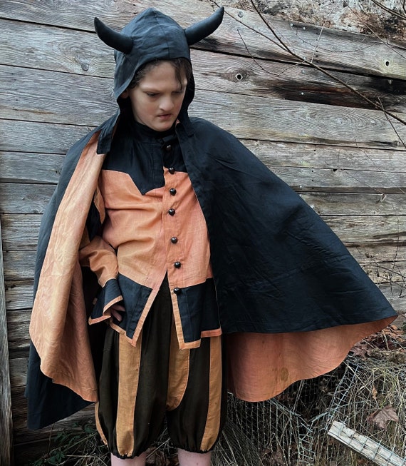 Antique Halloween Costume, 1920’s Handmade Devil C