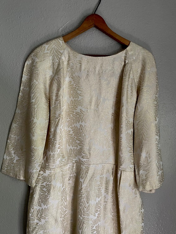 VINTAGE 1950’s 1960’s Iridescent Gold Jacquard Co… - image 3