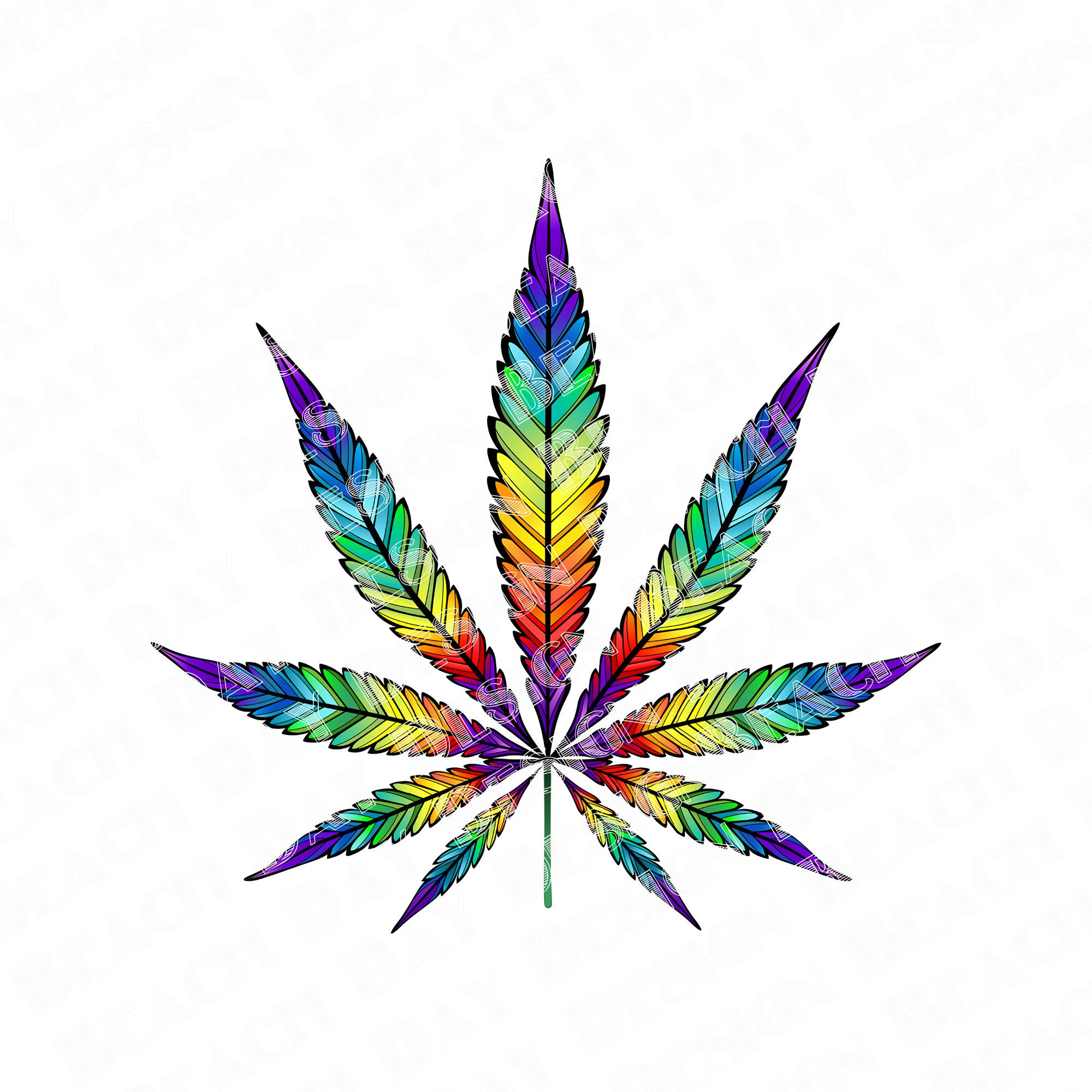 Rainbow Pot Leaf Rainbow Marijuana Leaf Hippy Rainbow PNG SVG Jpeg PDF Etsy
