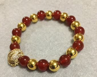 USC Trojans Mens Bracelet Graduation Gift with Natural Gemstone Beads - Gifts for her - Gifts for Him