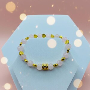 Pulsera de cuarzo rosa con dije del zodiaco Tauro y cuentas de piedras preciosas - Regalo para hombres y mujeres