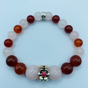 HEART CARNELIAN PINK GOLD BRACELET