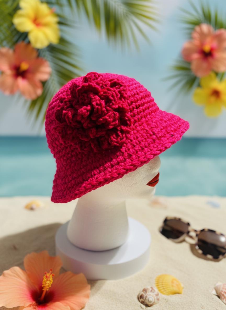 Chapeau Bob Crochet Femme - Pliable Et Respirant - Protection Solaire Été - Style Boho Chic En Maille Tissée