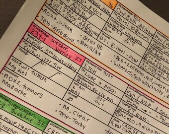 BUNDLE Nurse report sheet  (5)