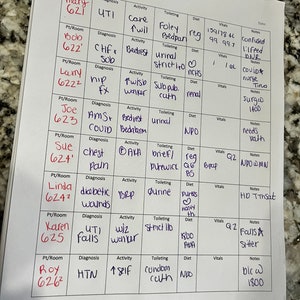 PCT report sheet