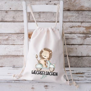 Wechselkleidung Beutel mit Name – Stofftasche Kita & Kindergarten | Leo on Tour