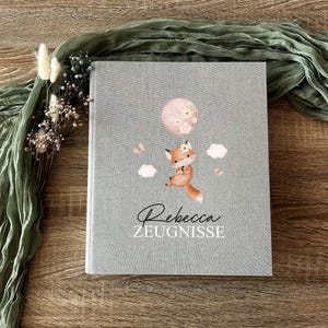 Personalisierte Zeugnismappe mit Name – Leinen Ringordner für Zeugnisse & Urkunden | Geschenk zur Schulabschluss, Abitur, Studium Beruf | 14