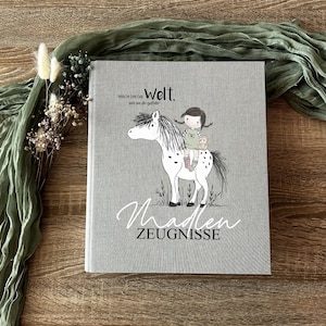 Personalisierte Zeugnismappe mit Name – Leinen Ringordner für Zeugnisse & Urkunden | Geschenk zur Schulabschluss, Abitur, Studium Beruf | 5