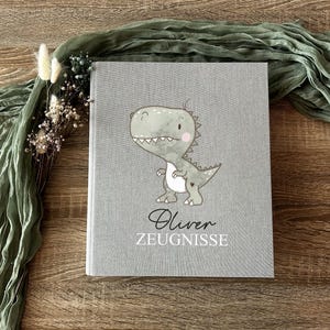 Personalisierte Zeugnismappe mit Name – Leinen Ringordner für Zeugnisse & Urkunden | Geschenk zur Schulabschluss, Abitur, Studium Beruf | 18