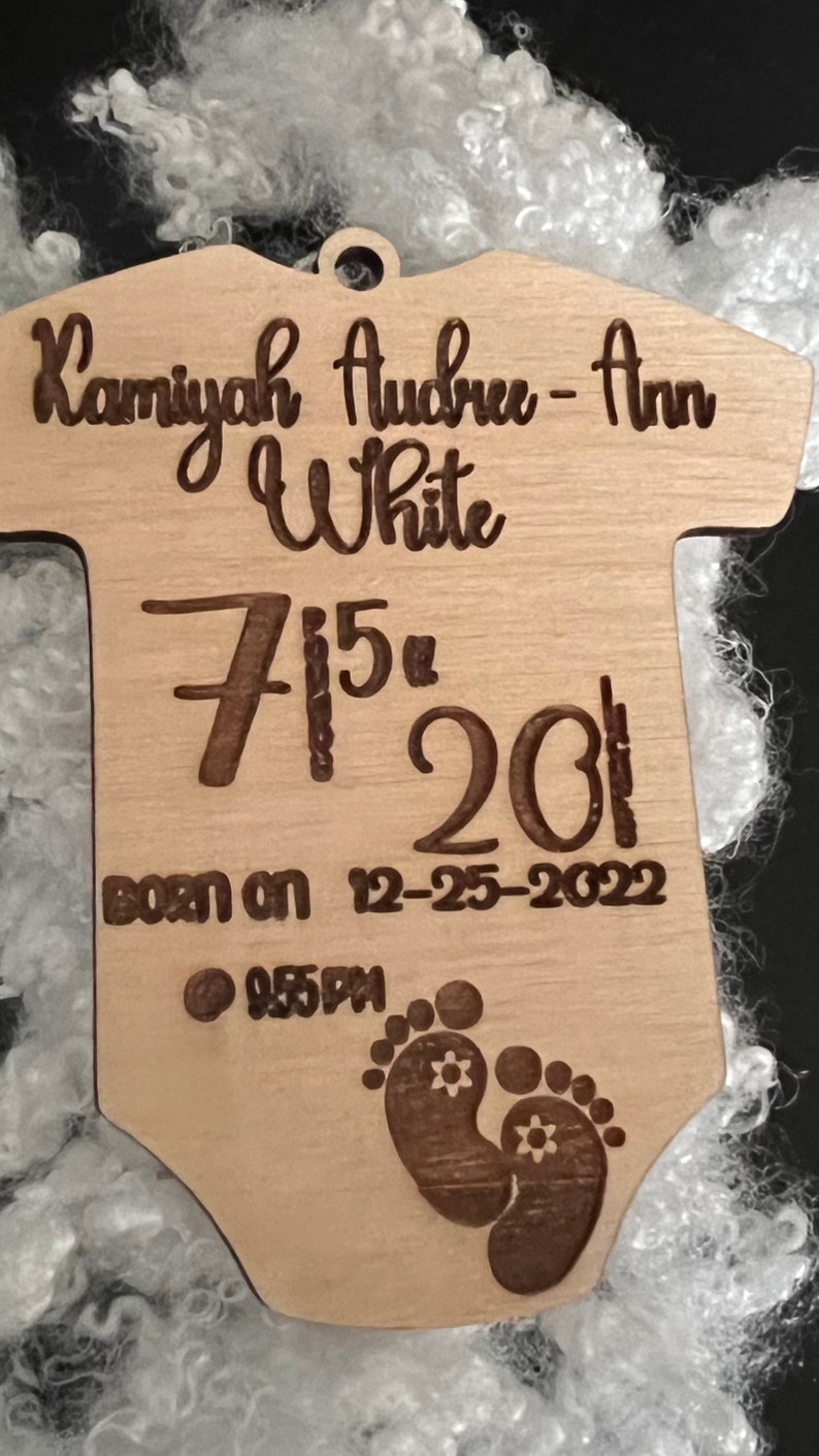 Birth Announcement Sign - Baby Birth Stats - Wood Ornament ...