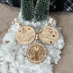 DIY Ornaments/Handmade Christmas Ornament/Laser Cut Ornament/Personalized Ornament/Customized Ornament/Baby 1st Christmas/Holiday Decor/