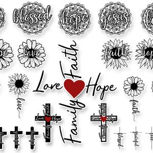 Glaube SVG Bundle, christliche SVG, religiöse zware SVG, Glaube Hoffnung Liebe SVG, Familie Glaube Hoffnung Liebe Kreuz Dateien, Sonnenblume SVG, Kreuz SVG Cricut