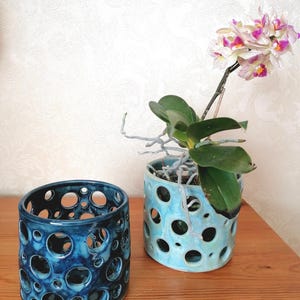 Handmade Ceramic Orchid Plant Pot (Two Sizes)