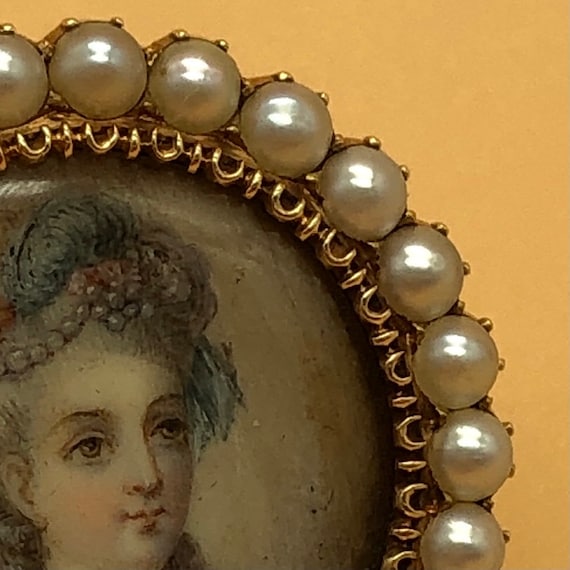 Rare Antique 14k Gold 1700s Georgian Rococo Portr… - image 3