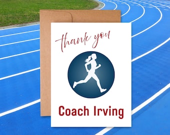 Personalized Track Coach Thank You Card: Custom Card For Running Instructor