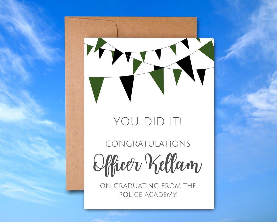 Cop Graduation Generic Personalized Police Academy Graduation Card: Congratulations to a New ...