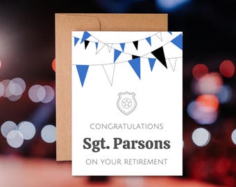 Personalized Police Retirement Card: Congratulations Cop Card