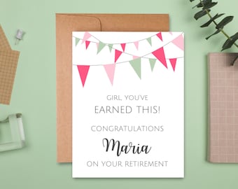 Personalized Retirement Card for Women: Custom Congratulations Card