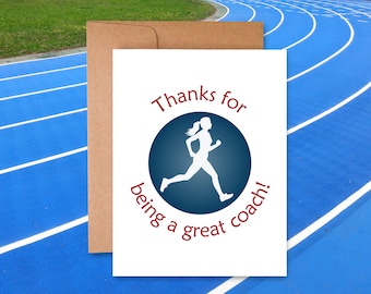 Track Coach Thank You Card: Running Coach Appreciation