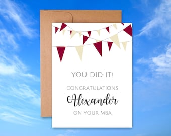 Custom MBA Graduation Card: Congratulations on Completing Business School Card
