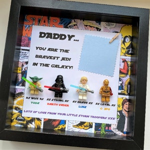 Personalised Fathers Day Character Frame ~Daddy Daughter Son Gift ~Boyfriend gift him~Star Wars Birthday Husband~Present FREE PHOTO PRINTING