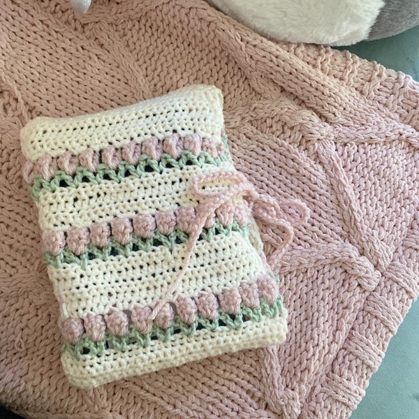 Tulip Crochet Book/ Kindle Sleeve