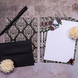 Damask Skull Stationery