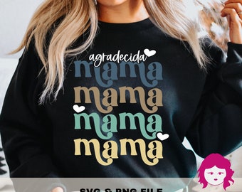 Thankful Mama SVG, Thankful Svg, Thanksgiving Shirt Svg, Fall Svg designs, Stacked Letters, Y2K Nostalgia, Svg files for cricut, Sublimation