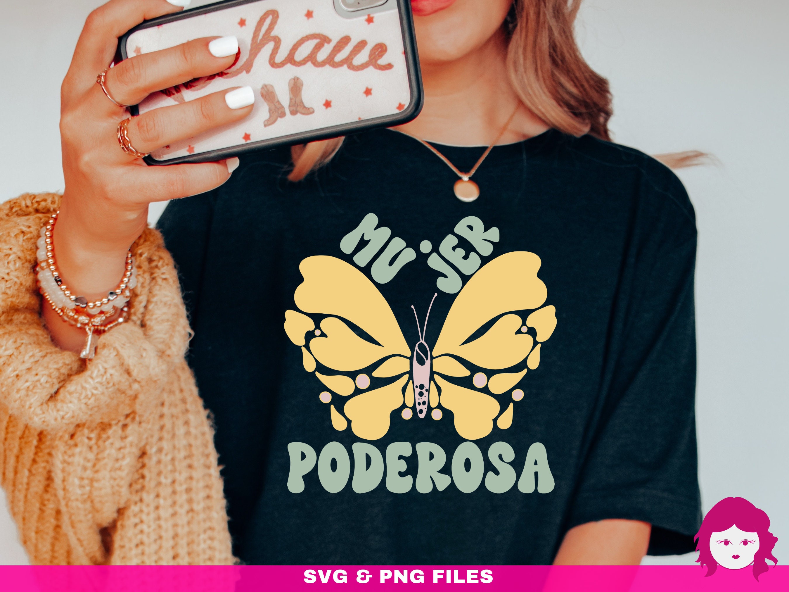 Mujer Poderosa SVG, PNG, Girl power Svg, Butterfly svg, Hello spring svg, Inspirational svg, Svg Files for cricut
