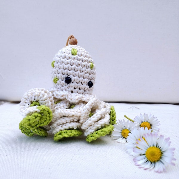 Porte clé ou bijou de sac poulpe au crochet, amigurumi fait main