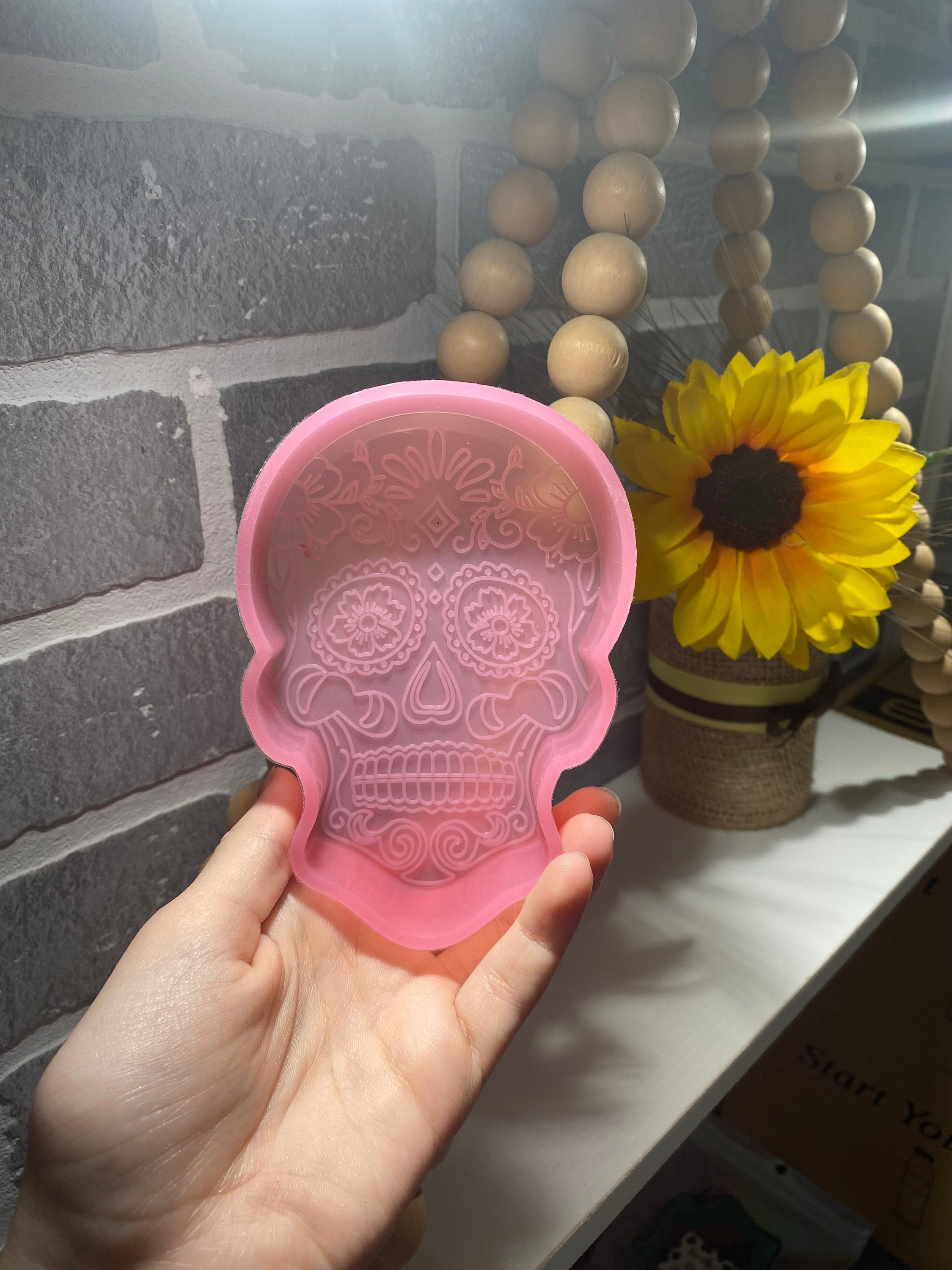 Sugar Skull Head Car Freshie Silicone Molds Aroma Beads Halloween Clay DIY  Craft Home Decor - Silicone Molds Wholesale & Retail - Fondant, Soap,  Candy, DIY Cake Molds