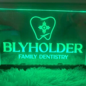 Laser Engraved Acrylic LED sign with remote