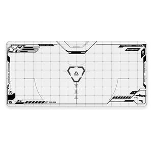 Gaming Mouse Pad XL - HUD White | Extended Desk Mat | 900x400 / 800x300 | Stitched Edges | Nonslip | Washable