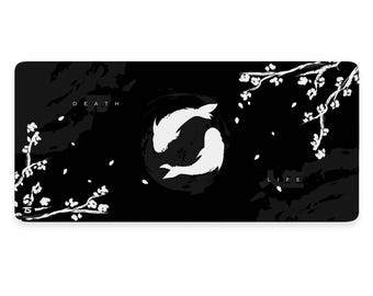 Anime Mouse Pad XL - Koi Black | Extended Gaming Desk Mat | 900x400 / 800x300 | Stitched | Nonslip | Washable