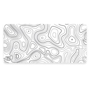 Techsource Mousepad - Topo White | 900x400/800x300 | Stitched Edges | Nonslip Rubber Base | Machine Washable | Speed and Control